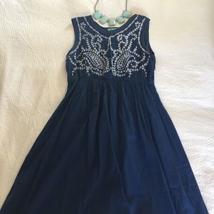 NWT Navy Blue & White Summer Dress, Size Large